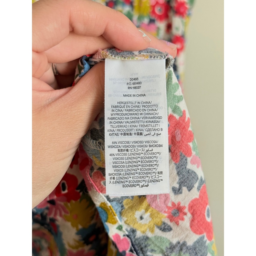 Boden Corinne Midi Dress Floral Puff Sleeve Multi Color D0493 Womens 10R - Picture 5 of 5